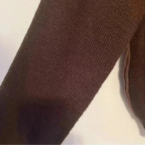 VTG Suede Leather and Knit Brown Jacket XL 70s Bomber Split Skin Cables-READ - Picture 6 of 8